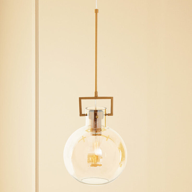 Trieste Rounded Glass Champagne Contemporary Pendant Light