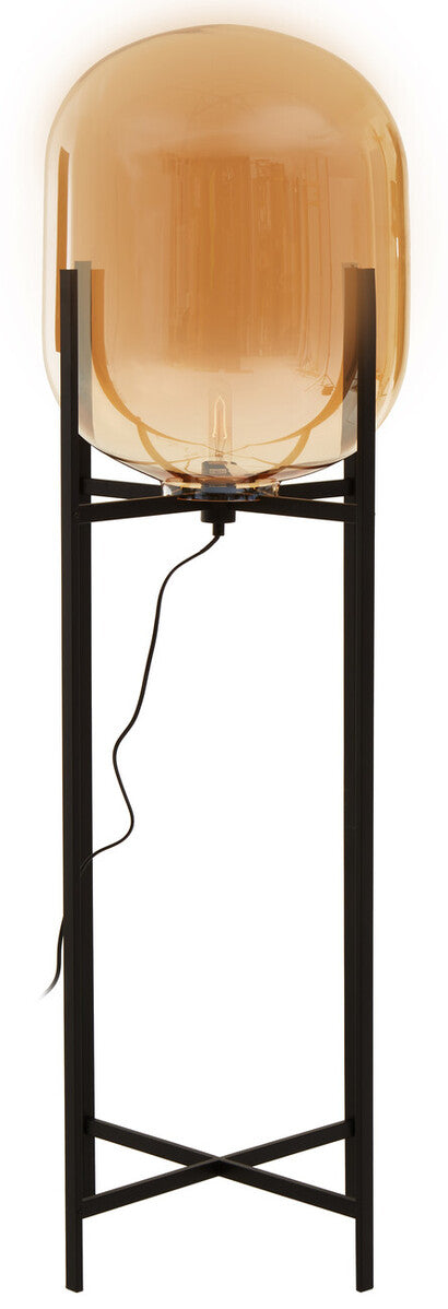 Trieste Glass Black Contemporary Floor Lamp