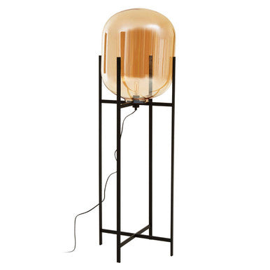 Trieste Glass Black Contemporary Floor Lamp