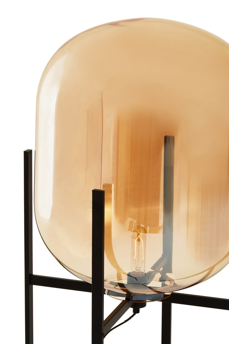 Trieste Glass Black Contemporary Floor Lamp
