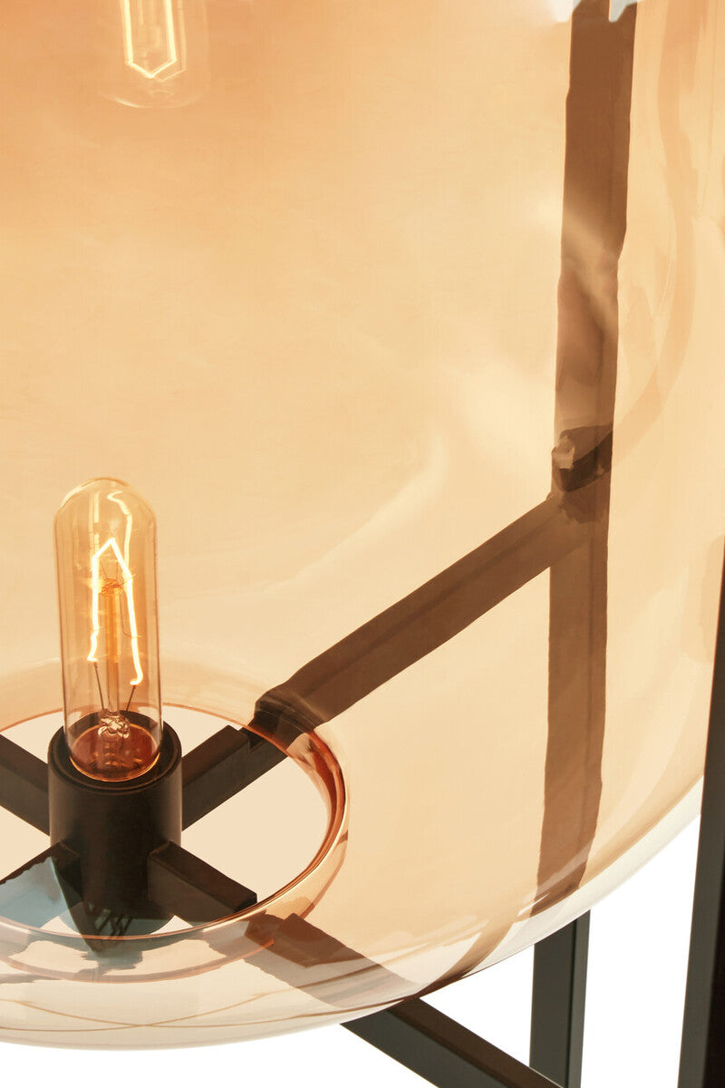 Trieste Glass Black Contemporary Floor Lamp