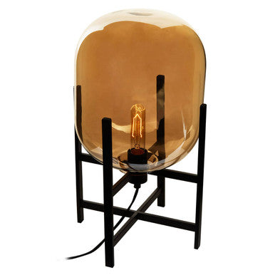 Trieste Matte Black & Glass Table Lamp