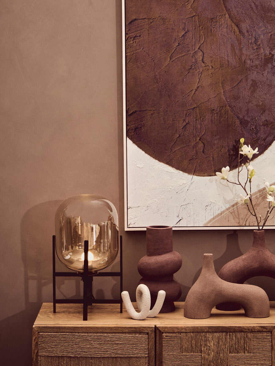 Trieste Matte Black & Glass Table Lamp
