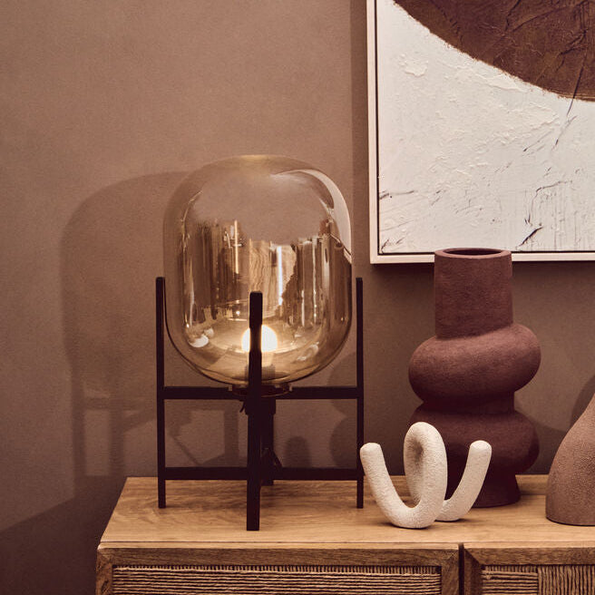 Trieste Matte Black & Glass Table Lamp
