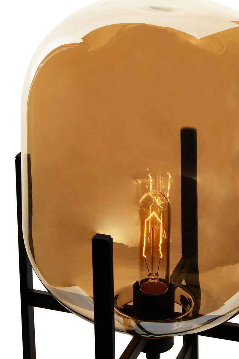 Trieste Matte Black & Glass Table Lamp