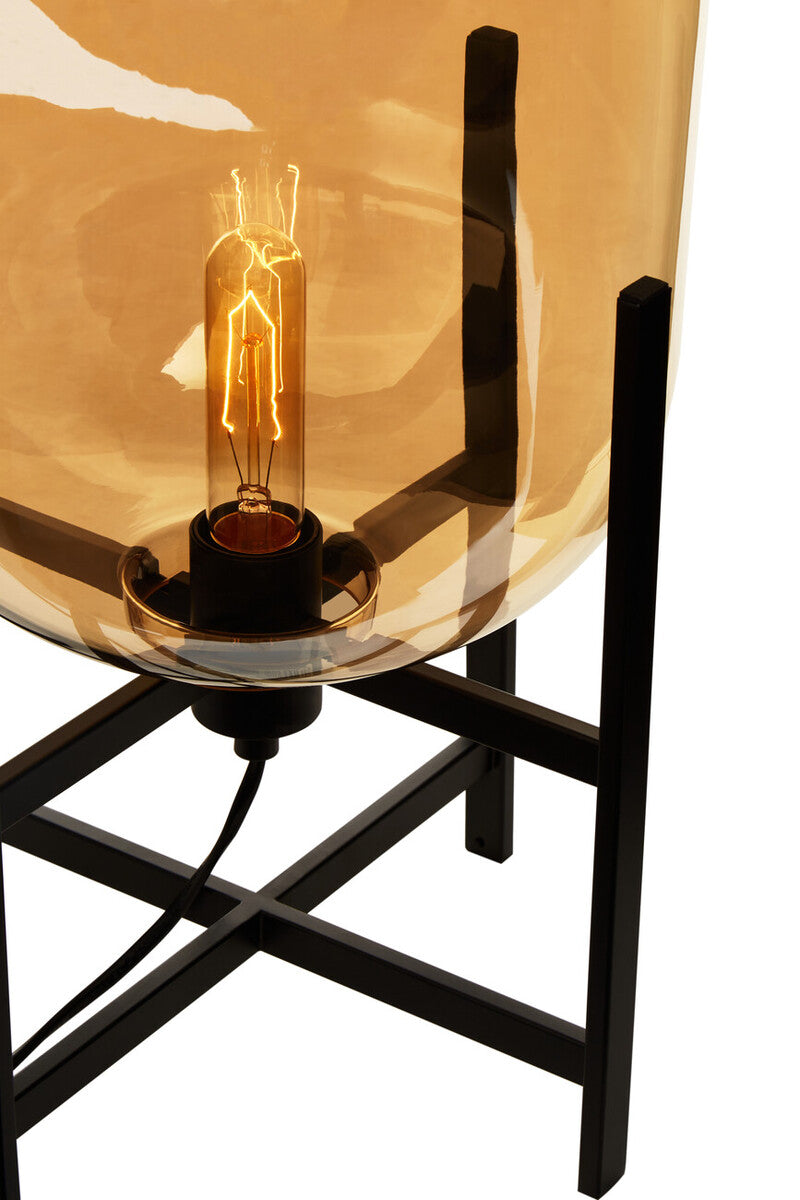 Trieste Matte Black & Glass Table Lamp