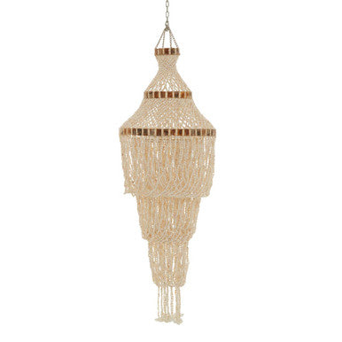Palu Natural White & Amber Shell Large Pendant Shade