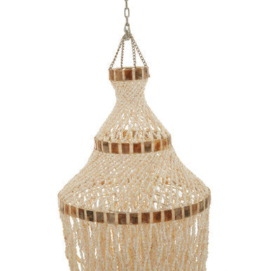 Palu Natural White & Amber Shell Large Pendant Shade