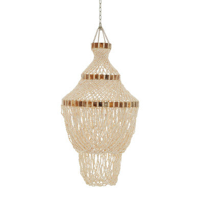 Palu Natural White & Amber Shell Pendant Shade