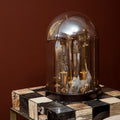 Dome Amber Glass Table Lamp