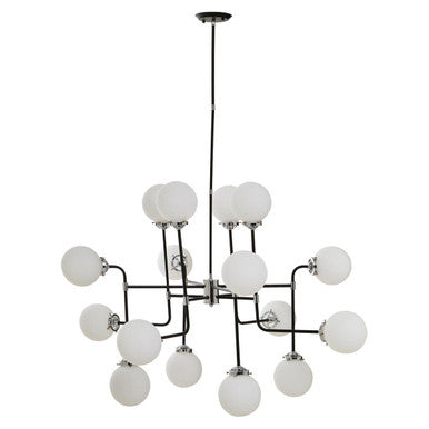 Abira Black & Chrome 16 Arm Pendant Light