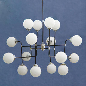 Abira Black & Chrome 16 Arm Pendant Light