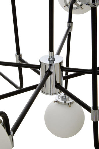 Abira Black & Chrome 16 Arm Pendant Light