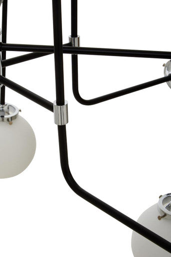 Abira Black & Chrome 16 Arm Pendant Light