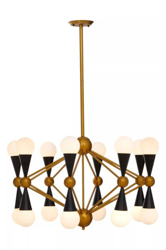 Orko Brass & Black Metal Pendant Light