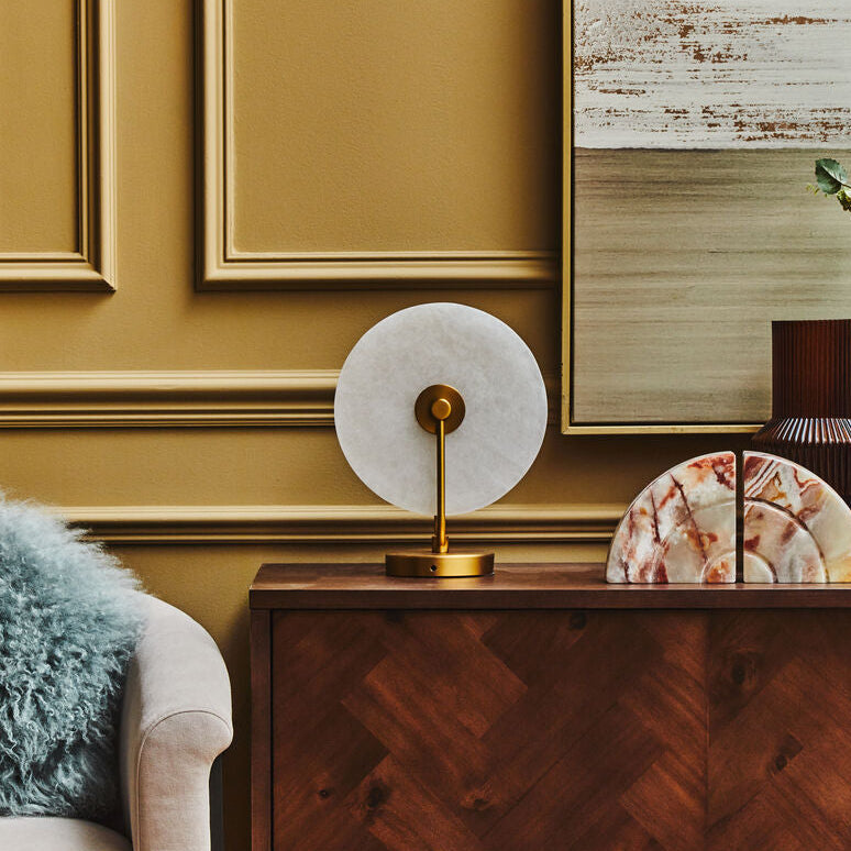 Waldorf White Marble & Gold Table Lamp