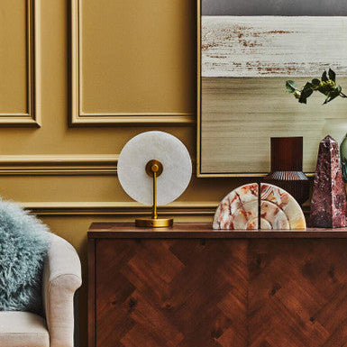 Waldorf White Marble & Gold Table Lamp