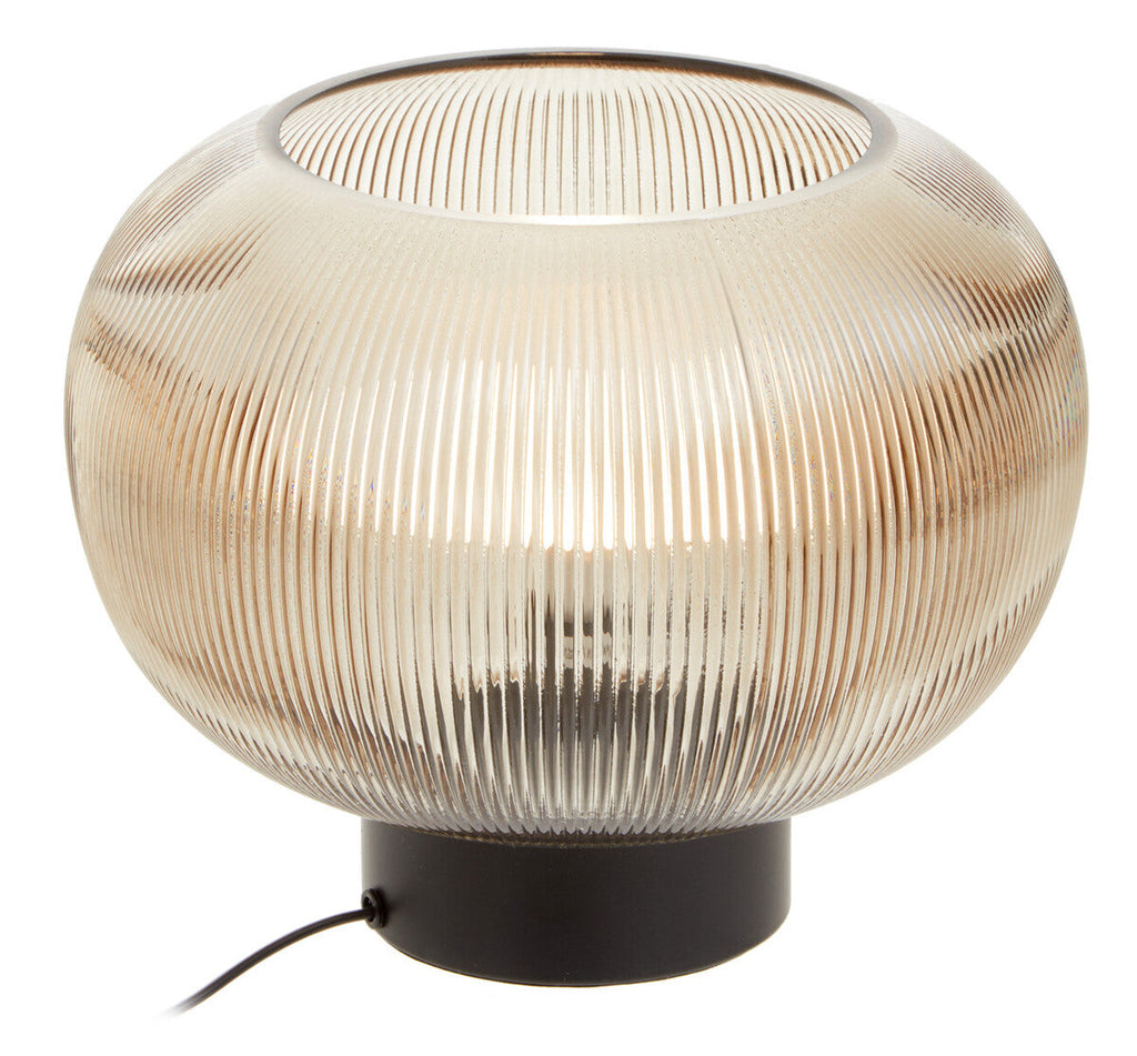 Enola Large Ribbed Smoked Glass Table Lamp