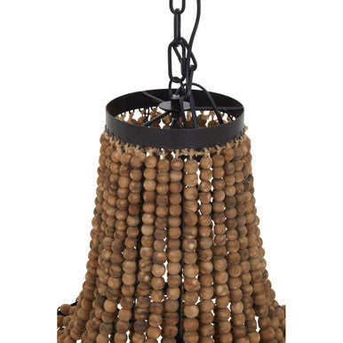 Lapiz Wood Rattan Black Chandelier