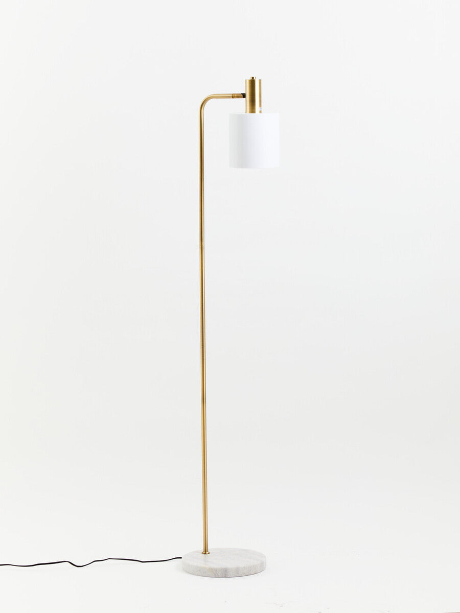 Newton White Marble & Gold Floor Lamp