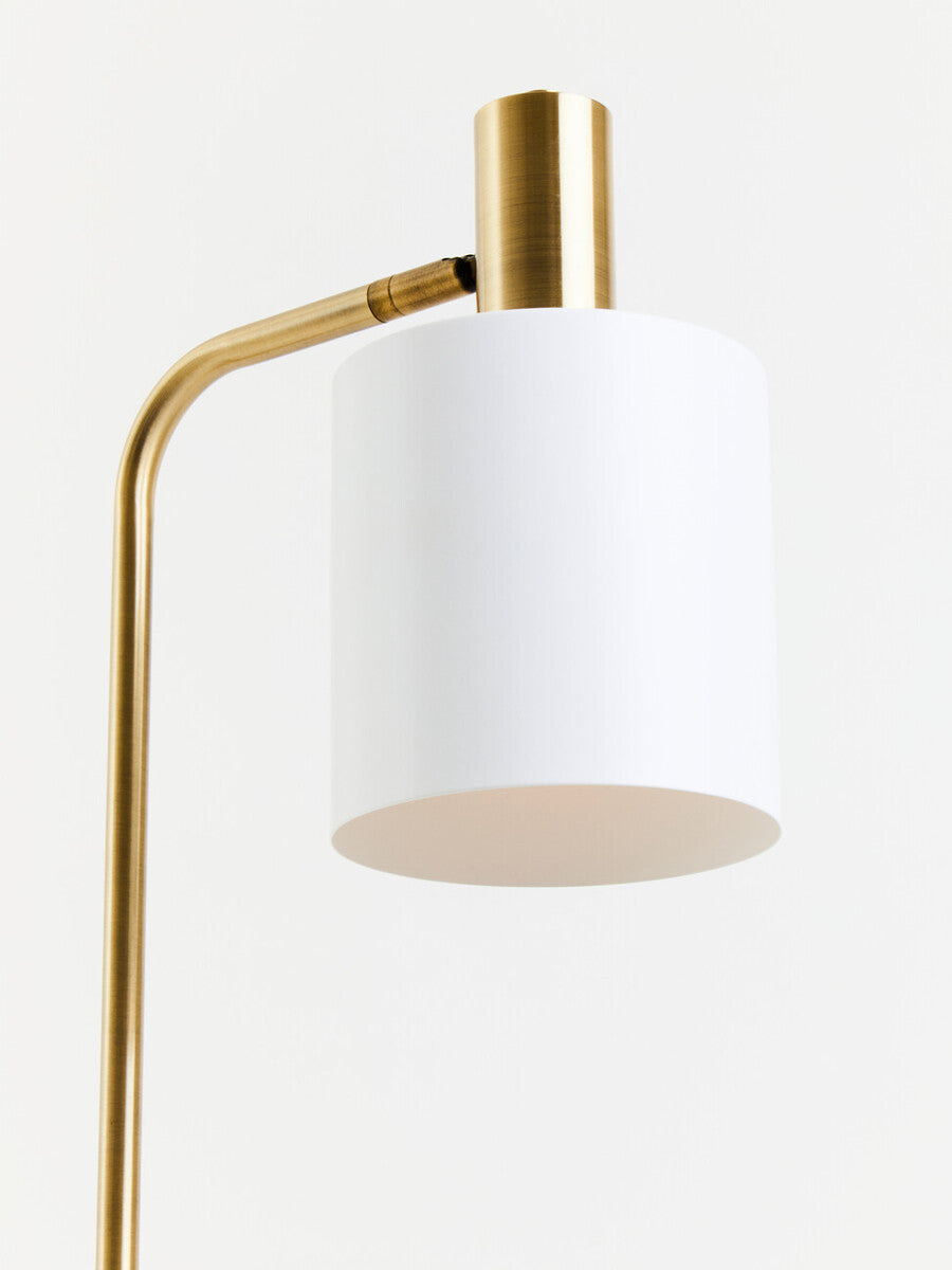 Newton White Marble & Gold Floor Lamp