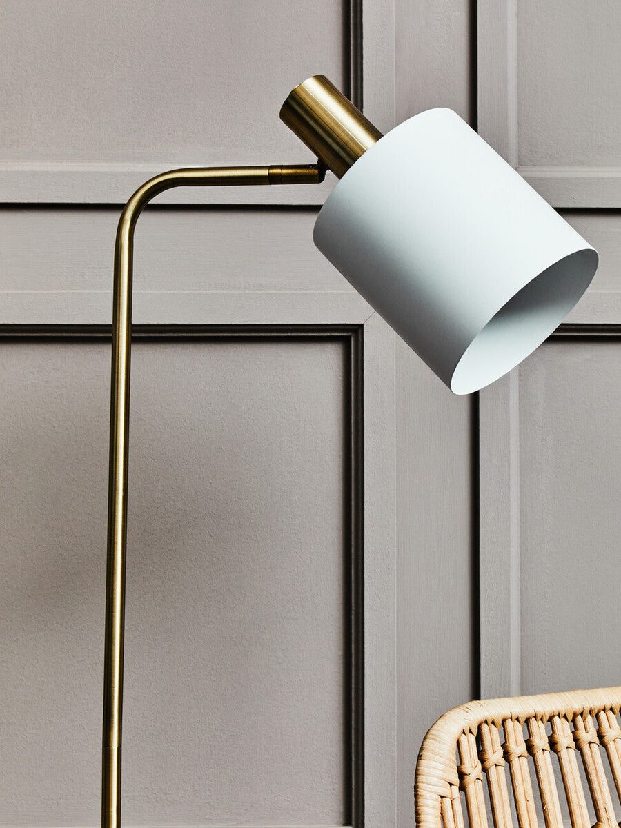 Newton White Marble & Gold Floor Lamp
