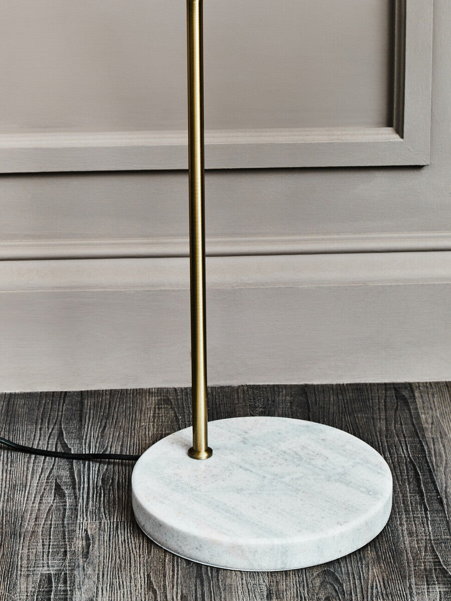 Newton White Marble & Gold Floor Lamp