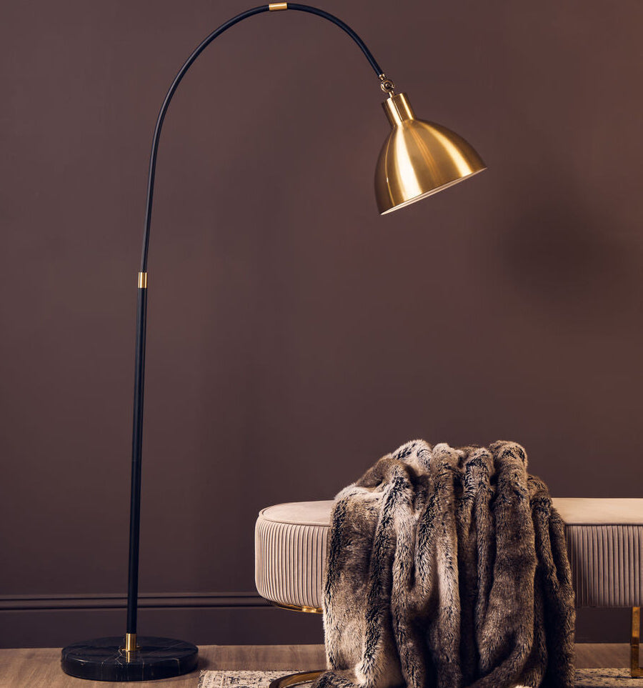 Newton Gold Metal Shade Floor Lamp