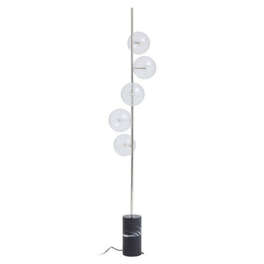 Abira Nickel & Black Marble Floor Lamp