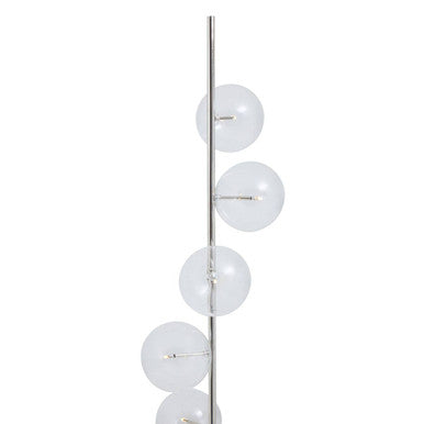 Abira Nickel & Black Marble Floor Lamp