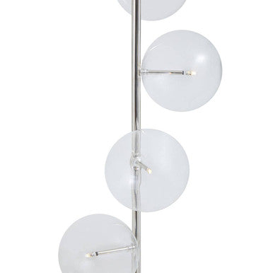 Abira Nickel & Black Marble Floor Lamp