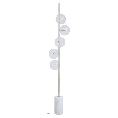 Abira Nickel & White Marble Floor Lamp