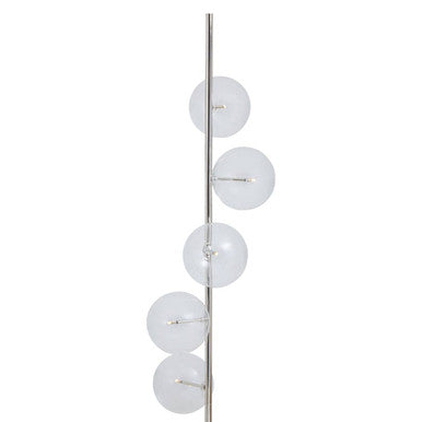 Abira Nickel & White Marble Floor Lamp