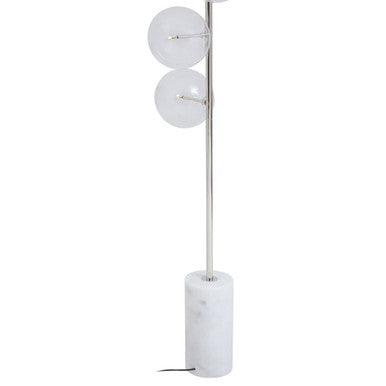 Abira Nickel & White Marble Floor Lamp