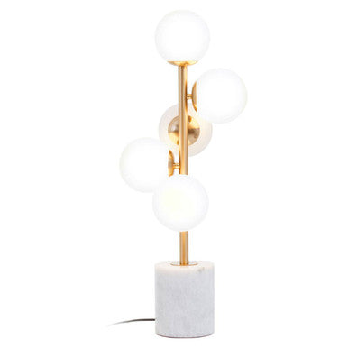 Abira Brushed Brass & White Marble Table Lamp