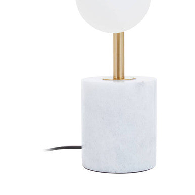 Abira Brushed Brass & White Marble Table Lamp