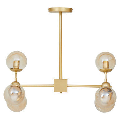 Abira Six Arm Gold Pendant Light