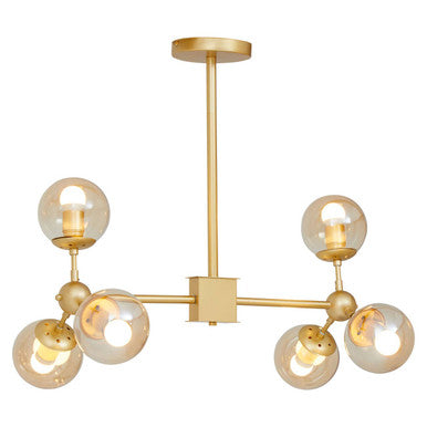 Abira Six Arm Gold Pendant Light