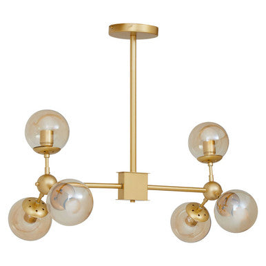 Abira Six Arm Gold Pendant Light