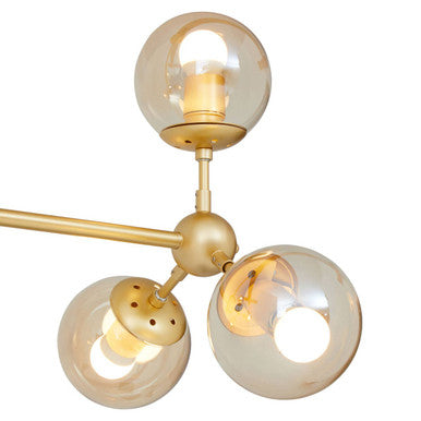 Abira Six Arm Gold Pendant Light