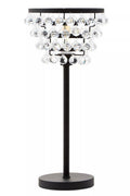 Hutchinson Clear Crystal Table Lamp With Black Metal