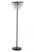 Hutchinson Clear Crystal Floor Lamp With Black Metal