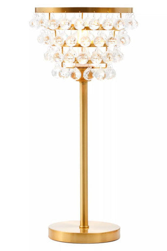 Hutchinson Clear Crystal Table Lamp With Gold Metal