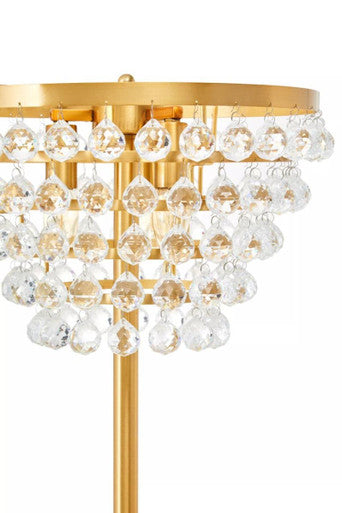 Hutchinson Clear Crystal Floor Lamp With Gold Metal