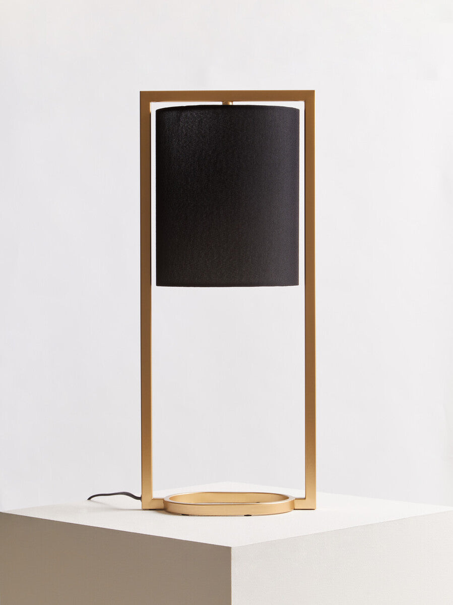 Lara Black Shade With Gold Metal Frame Table Lamp