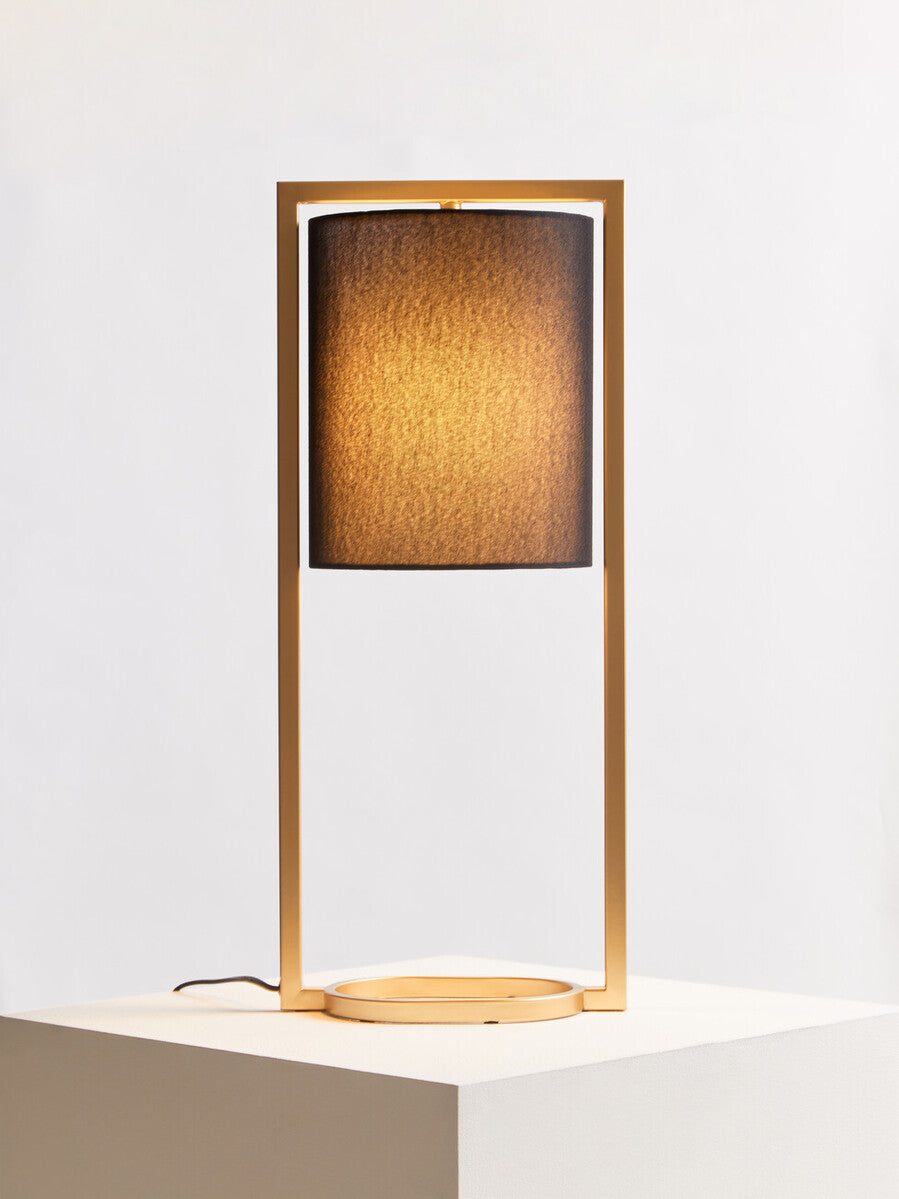 Lara Black Shade With Gold Metal Frame Table Lamp