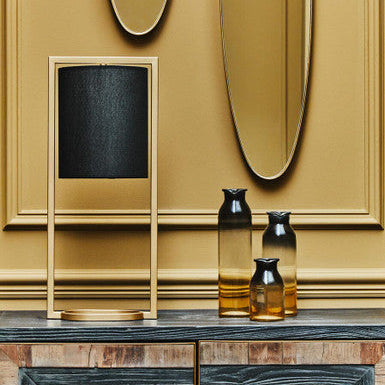 Lara Black Shade With Gold Metal Frame Table Lamp