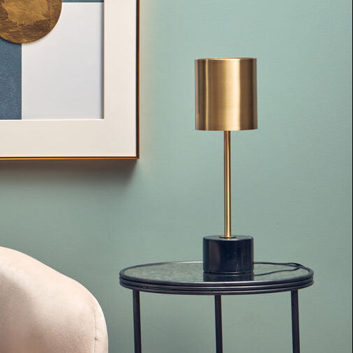 Palais Brushed Brass Table Lamp With Black Marble Base