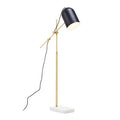 Equipoise Black & Brass Floor Lamp With Marble Base