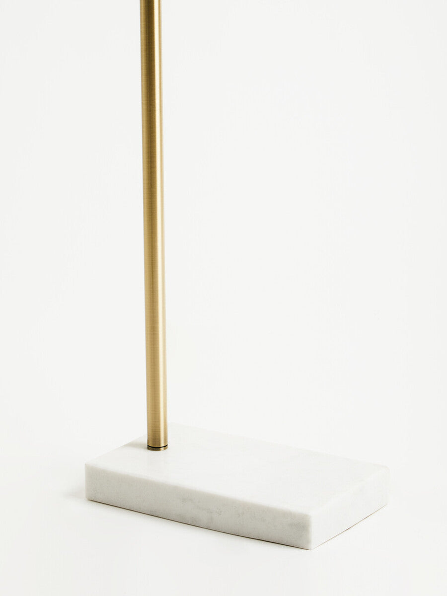 Equipoise Black & Brass Floor Lamp With Marble Base